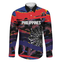 Philippines Sun Tattoo Family Matching Tank Maxi Dress and Hawaiian Shirt Feathers Filipinas Grunge Style Black