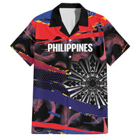 Philippines Sun Tattoo Hawaiian Shirt Feathers Filipinas Grunge Style Black