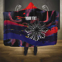 Philippines Sun Tattoo Hooded Blanket Feathers Filipinas Grunge Style Black LT14 - Polynesian Pride