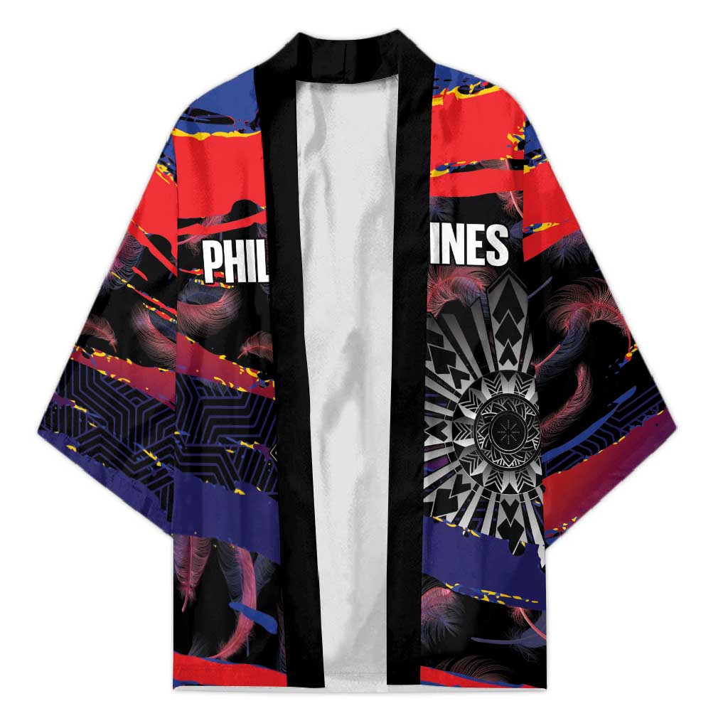 Philippines Sun Tattoo Kimono Feathers Filipinas Grunge Style Black