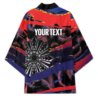 Philippines Sun Tattoo Kimono Feathers Filipinas Grunge Style Black LT14 - Polynesian Pride