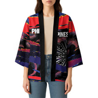 Philippines Sun Tattoo Kimono Feathers Filipinas Grunge Style Black LT14 - Polynesian Pride