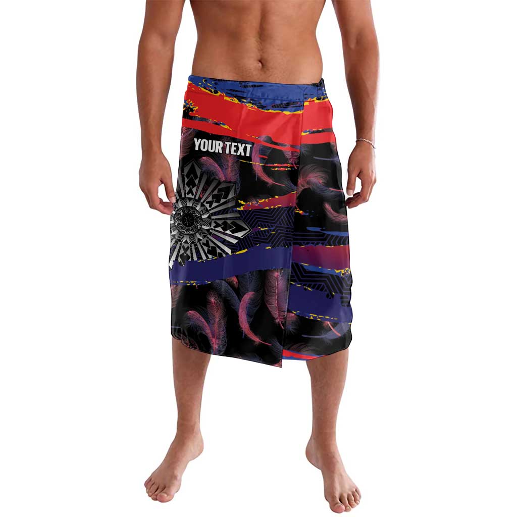 Philippines Sun Tattoo Lavalava Feathers Filipinas Grunge Style Black LT14 Black - Polynesian Pride