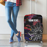 Philippines Sun Tattoo Luggage Cover Feathers Filipinas Grunge Style Black LT14 - Polynesian Pride