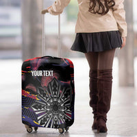 Philippines Sun Tattoo Luggage Cover Feathers Filipinas Grunge Style Black LT14 - Polynesian Pride