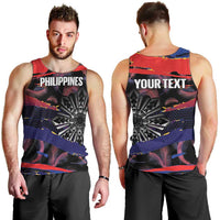 Philippines Sun Tattoo Men Tank Top Feathers Filipinas Grunge Style Black LT14 - Polynesian Pride