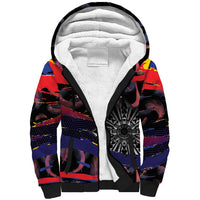 Philippines Sun Tattoo Sherpa Hoodie Feathers Filipinas Grunge Style Black LT14 Unisex Black - Polynesian Pride