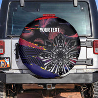 Philippines Sun Tattoo Spare Tire Cover Feathers Filipinas Grunge Style Black LT14 Black - Polynesian Pride