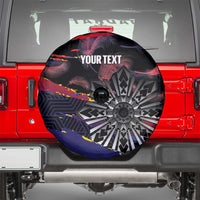 Philippines Sun Tattoo Spare Tire Cover Feathers Filipinas Grunge Style Black LT14 - Polynesian Pride