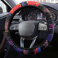 Philippines Sun Tattoo Steering Wheel Cover Feathers Filipinas Grunge Style Black LT14 - Polynesian Pride