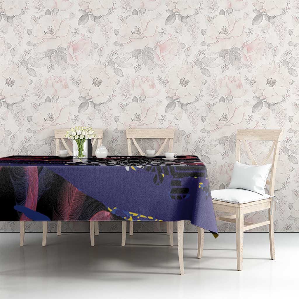 Philippines Sun Tattoo Tablecloth Feathers Filipinas Grunge Style Black LT14 - Polynesian Pride