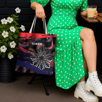 Philippines Sun Tattoo Tote Bag Feathers Filipinas Grunge Style Black LT14 - Polynesian Pride