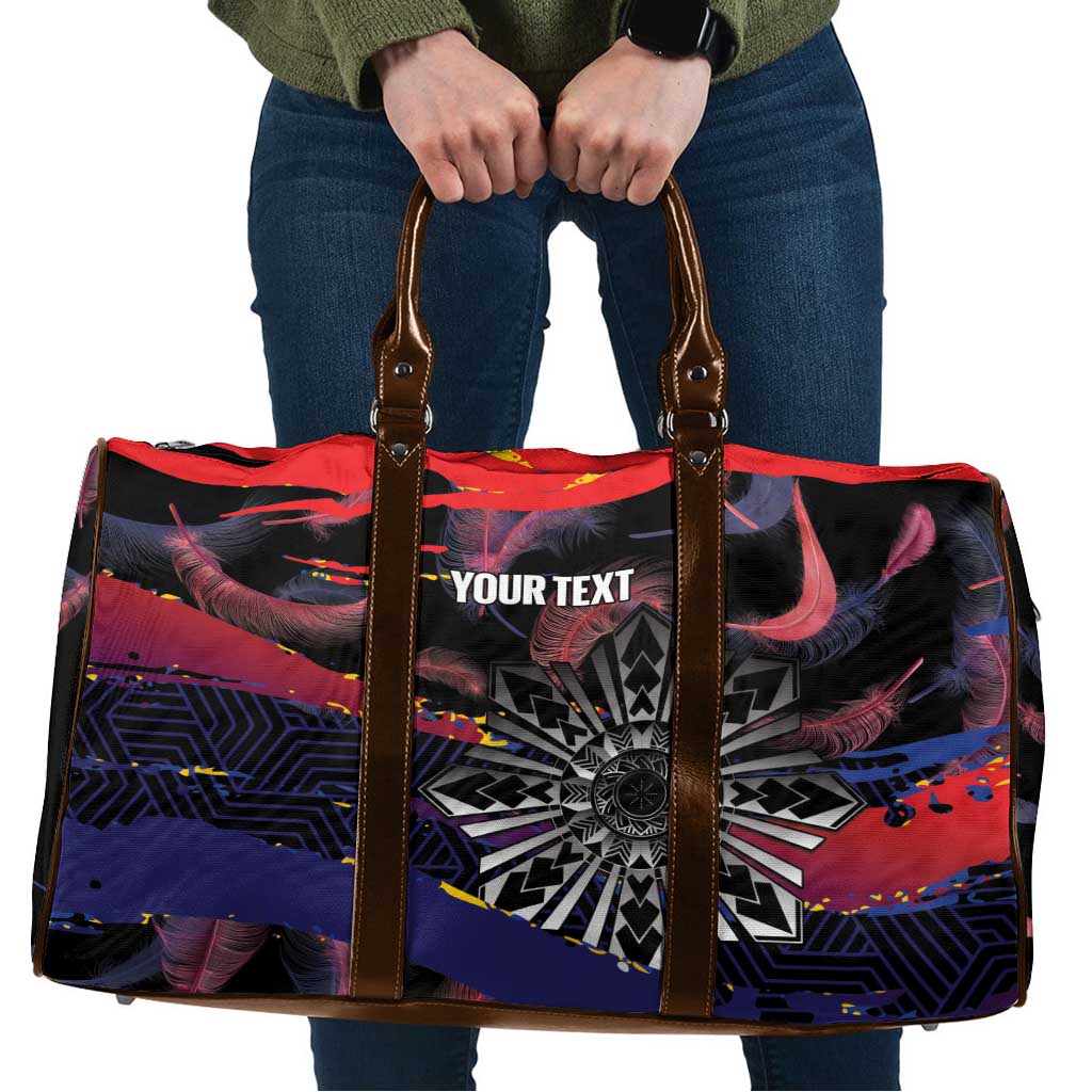 Philippines Sun Tattoo Travel Bag Feathers Filipinas Grunge Style Black