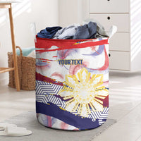 Philippines Sun Tattoo Laundry Basket Feathers Filipinas Grunge Style White LT14 White - Polynesian Pride