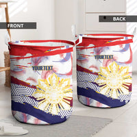 Philippines Sun Tattoo Laundry Basket Feathers Filipinas Grunge Style White LT14 - Polynesian Pride
