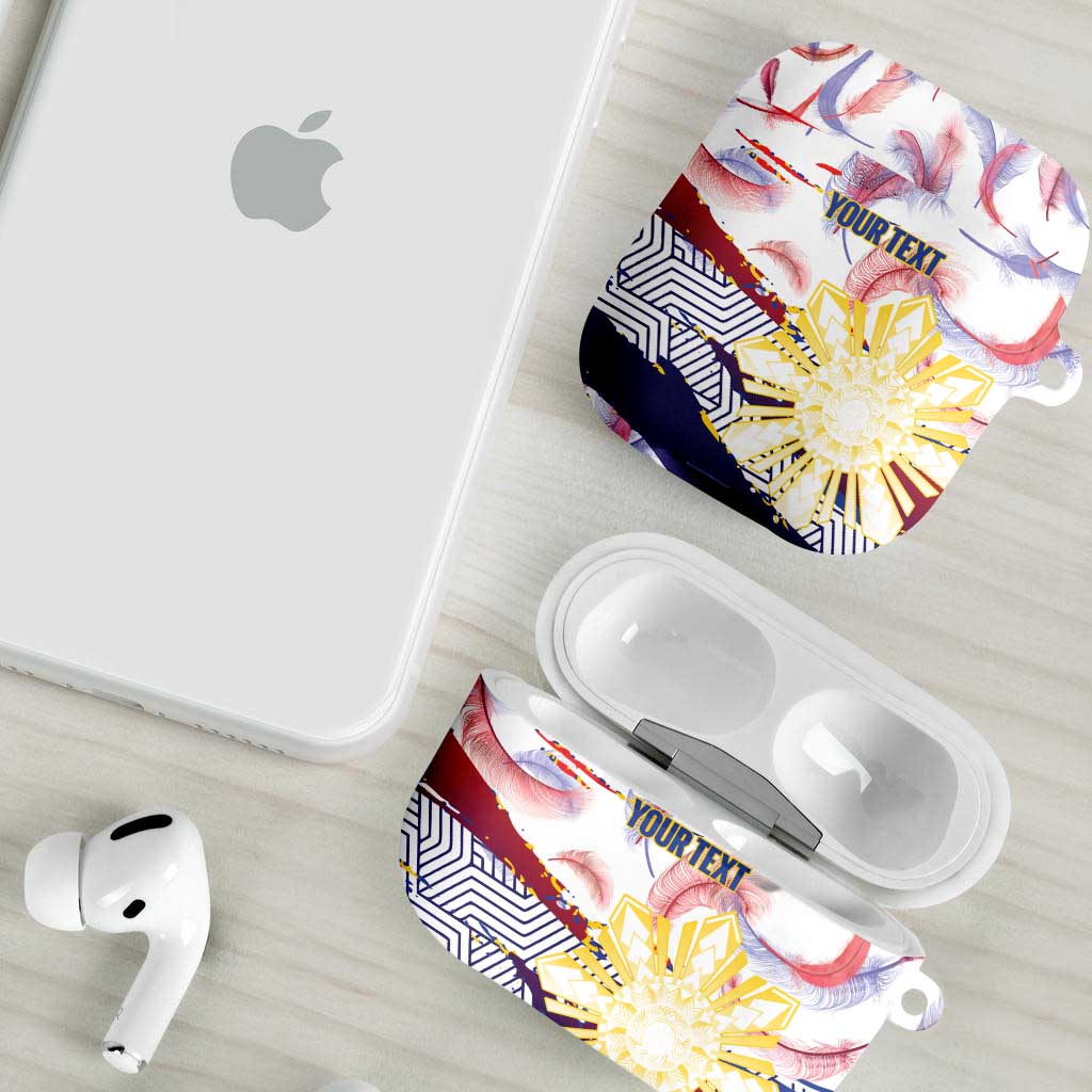 Philippines Sun Tattoo AirPods Case Feathers Filipinas Grunge Style White LT14 - Polynesian Pride
