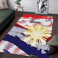 Philippines Sun Tattoo Area Rug Feathers Filipinas Grunge Style White LT14 White - Polynesian Pride