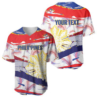 Philippines Sun Tattoo Baseball Jersey Feathers Filipinas Grunge Style White LT14 - Polynesian Pride