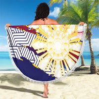 Philippines Sun Tattoo Beach Blanket Feathers Filipinas Grunge Style White