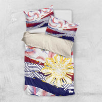 Philippines Sun Tattoo Bedding Set Feathers Filipinas Grunge Style White LT14 US Twin 172cm x 218cm White - Polynesian Pride