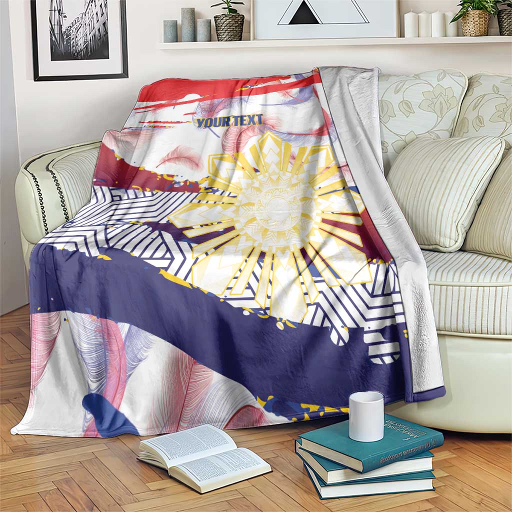 Philippines Sun Tattoo Blanket Feathers Filipinas Grunge Style White LT14 White - Polynesian Pride