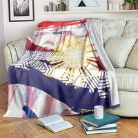 Philippines Sun Tattoo Blanket Feathers Filipinas Grunge Style White LT14 White - Polynesian Pride