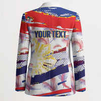 Philippines Sun Tattoo Blazer Feathers Filipinas Grunge Style White LT14 - Polynesian Pride