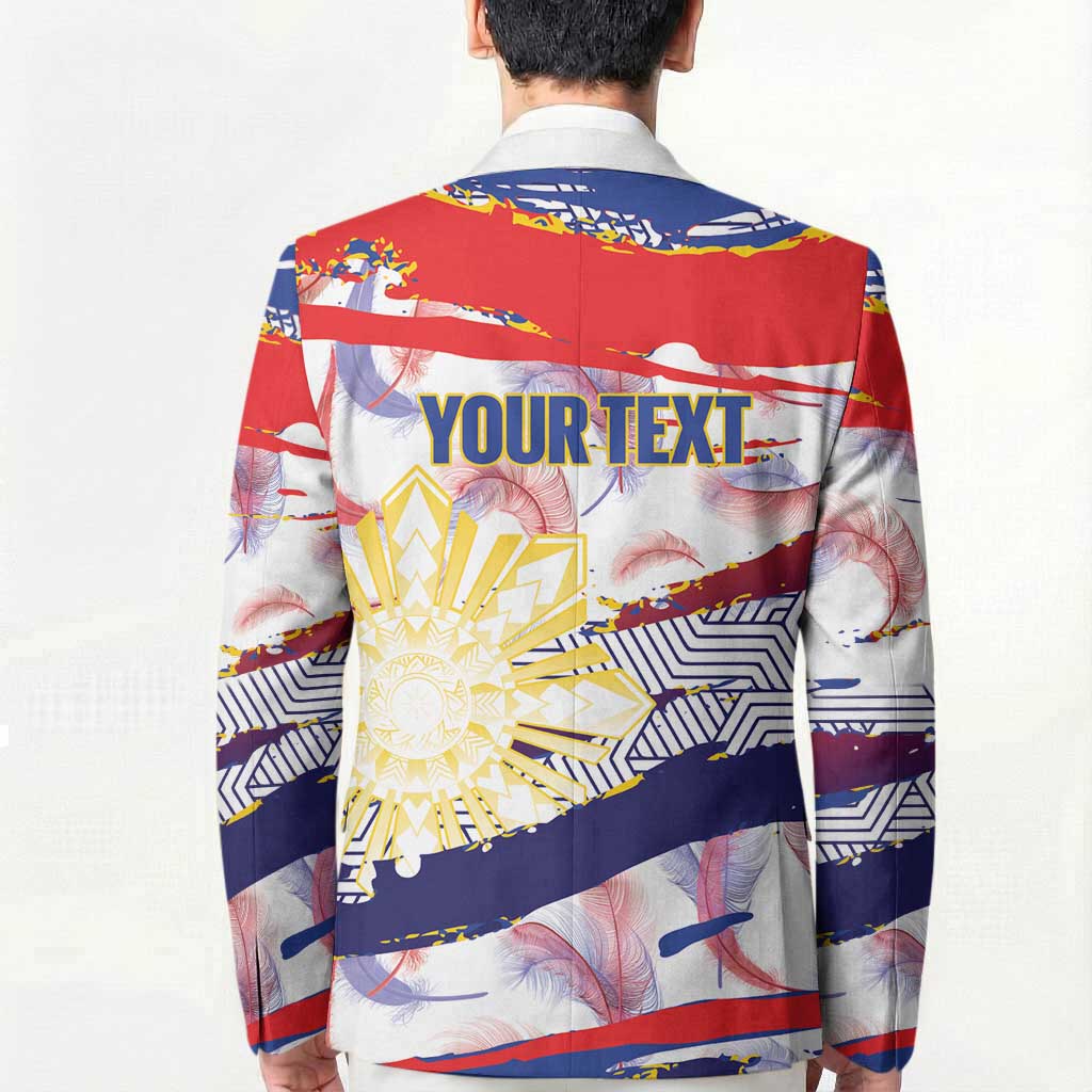 Philippines Sun Tattoo Blazer Feathers Filipinas Grunge Style White LT14 - Polynesian Pride