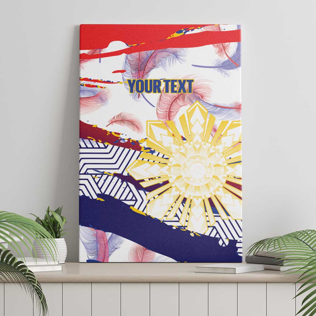 Philippines Sun Tattoo Canvas Wall Art Feathers Filipinas Grunge Style White LT14 - Polynesian Pride