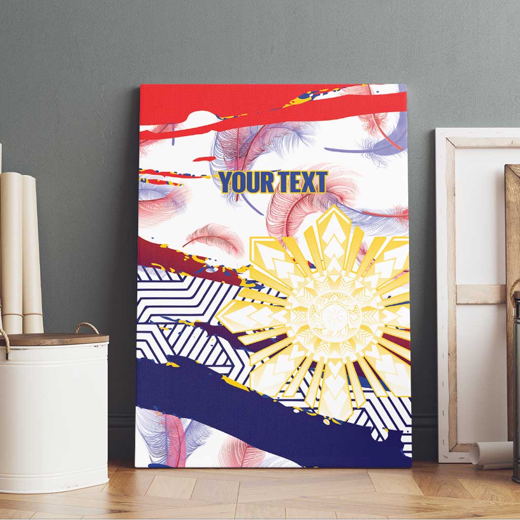 Philippines Sun Tattoo Canvas Wall Art Feathers Filipinas Grunge Style White LT14 - Polynesian Pride