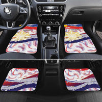 Philippines Sun Tattoo Car Mats Feathers Filipinas Grunge Style White LT14 Set 4pcs White - Polynesian Pride