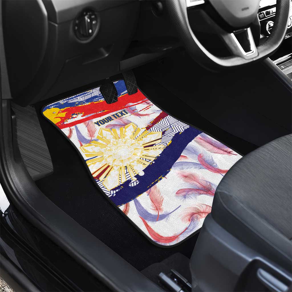 Philippines Sun Tattoo Car Mats Feathers Filipinas Grunge Style White LT14 - Polynesian Pride