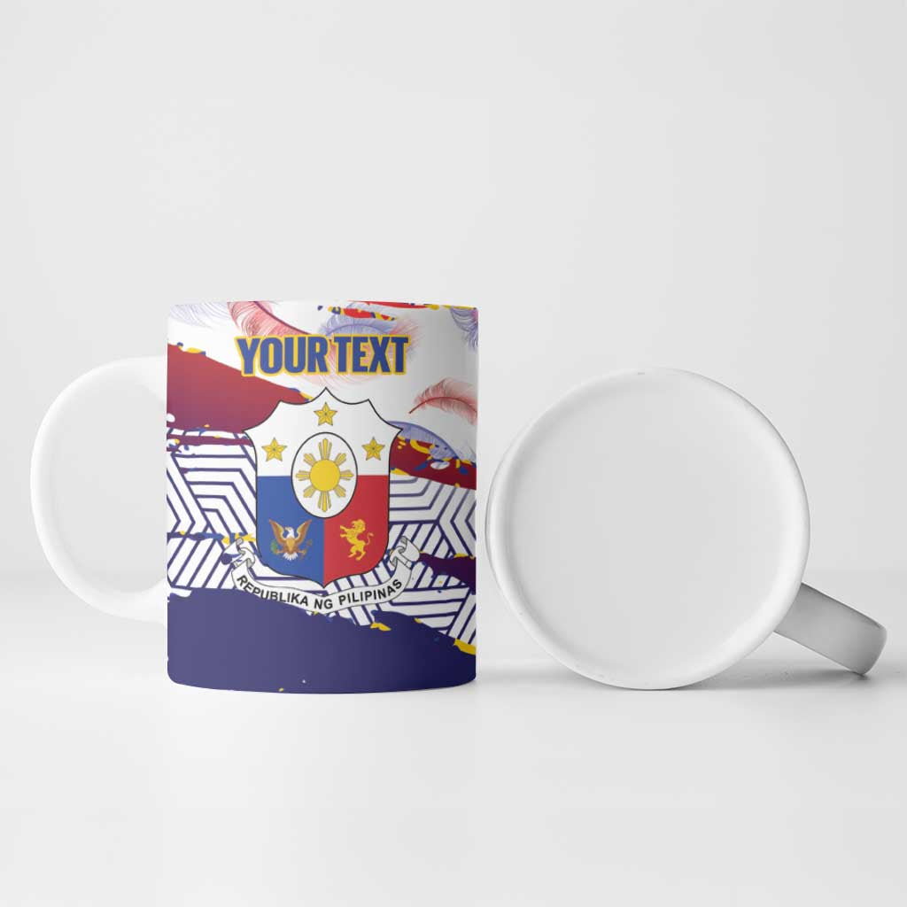 Philippines Sun Tattoo Ceramic Mug Feathers Filipinas Grunge Style White LT14 - Polynesian Pride