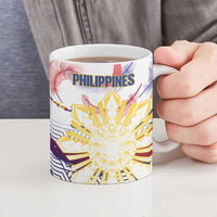 Philippines Sun Tattoo Ceramic Mug Feathers Filipinas Grunge Style White LT14 - Polynesian Pride