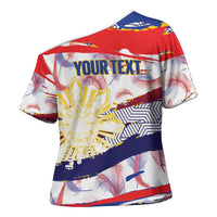Philippines Sun Tattoo Cross Shoulder Shirt Feathers Filipinas Grunge Style White LT14 - Polynesian Pride