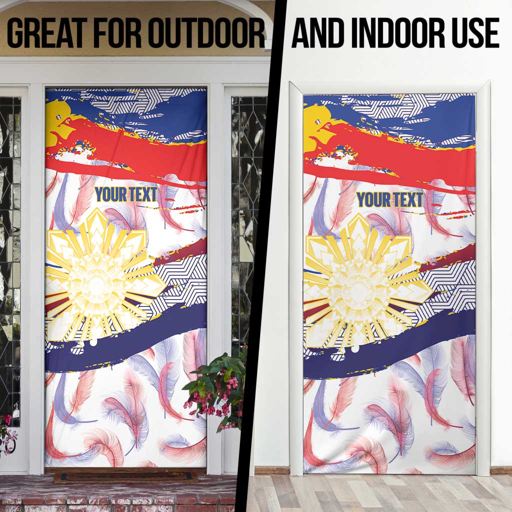 Philippines Sun Tattoo Door Cover Feathers Filipinas Grunge Style White LT14 - Polynesian Pride