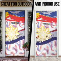 Philippines Sun Tattoo Door Cover Feathers Filipinas Grunge Style White LT14 - Polynesian Pride