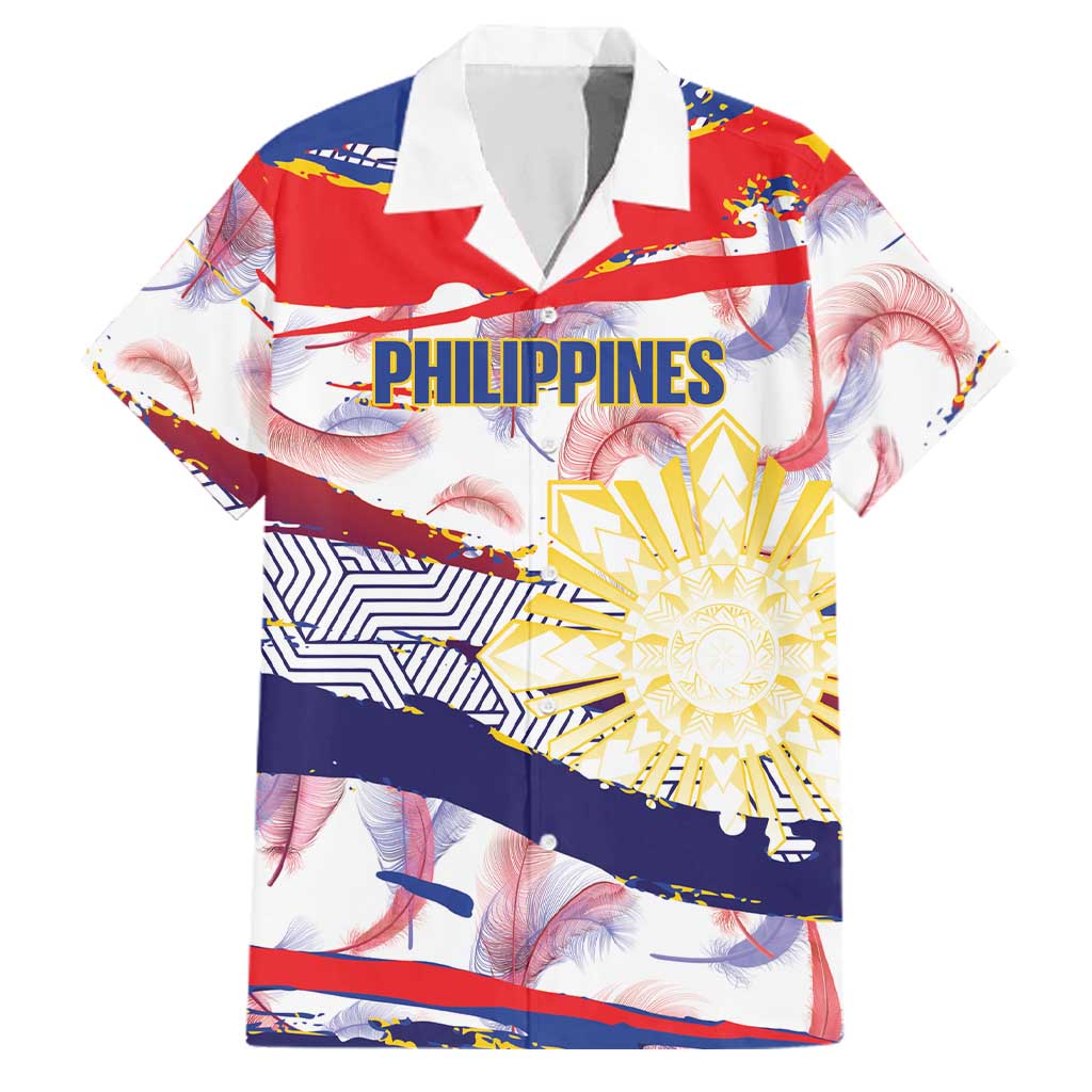 Philippines Sun Tattoo Family Matching Off Shoulder Maxi Dress and Hawaiian Shirt Feathers Filipinas Grunge Style White