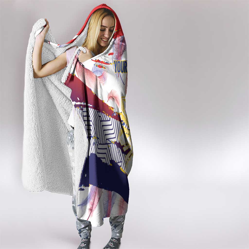 Philippines Sun Tattoo Hooded Blanket Feathers Filipinas Grunge Style White LT14 - Polynesian Pride