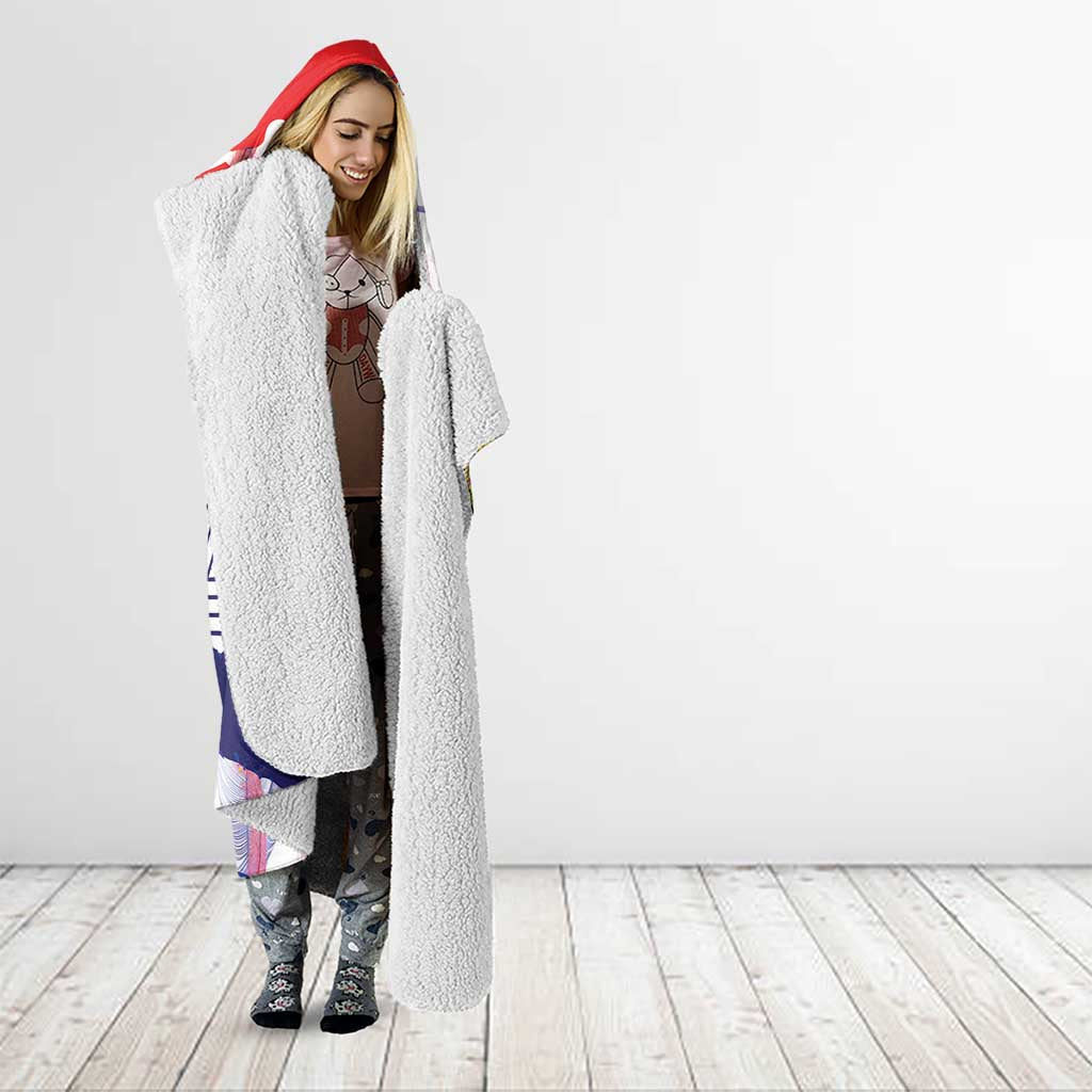 Philippines Sun Tattoo Hooded Blanket Feathers Filipinas Grunge Style White LT14 - Polynesian Pride