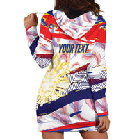 Philippines Sun Tattoo Hoodie Dress Feathers Filipinas Grunge Style White LT14 - Polynesian Pride