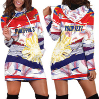 Philippines Sun Tattoo Hoodie Dress Feathers Filipinas Grunge Style White LT14 - Polynesian Pride