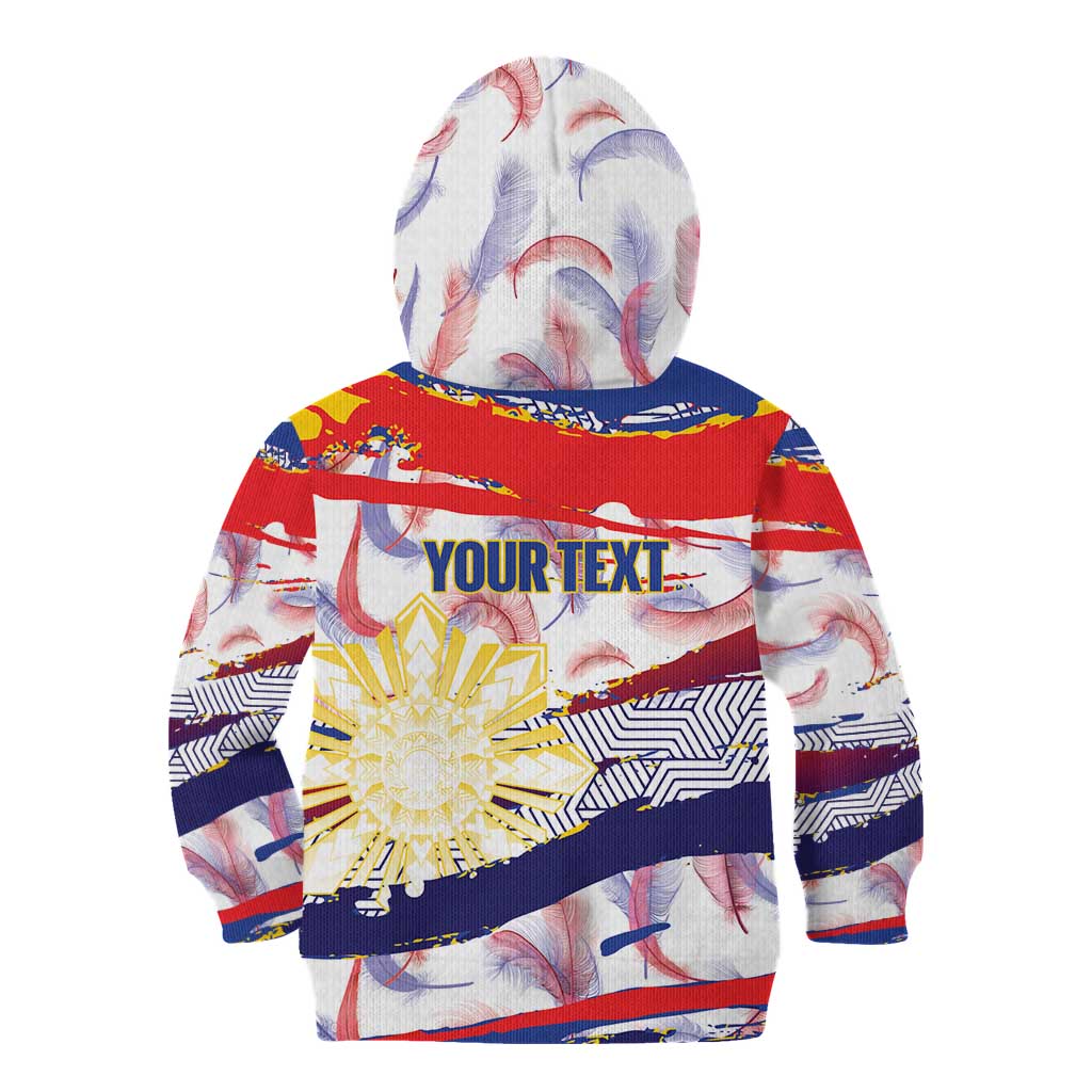 Philippines Sun Tattoo Kid Hoodie Feathers Filipinas Grunge Style White LT14 - Polynesian Pride