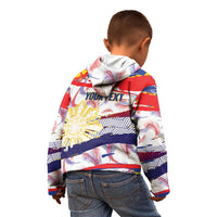 Philippines Sun Tattoo Kid Hoodie Feathers Filipinas Grunge Style White LT14 - Polynesian Pride
