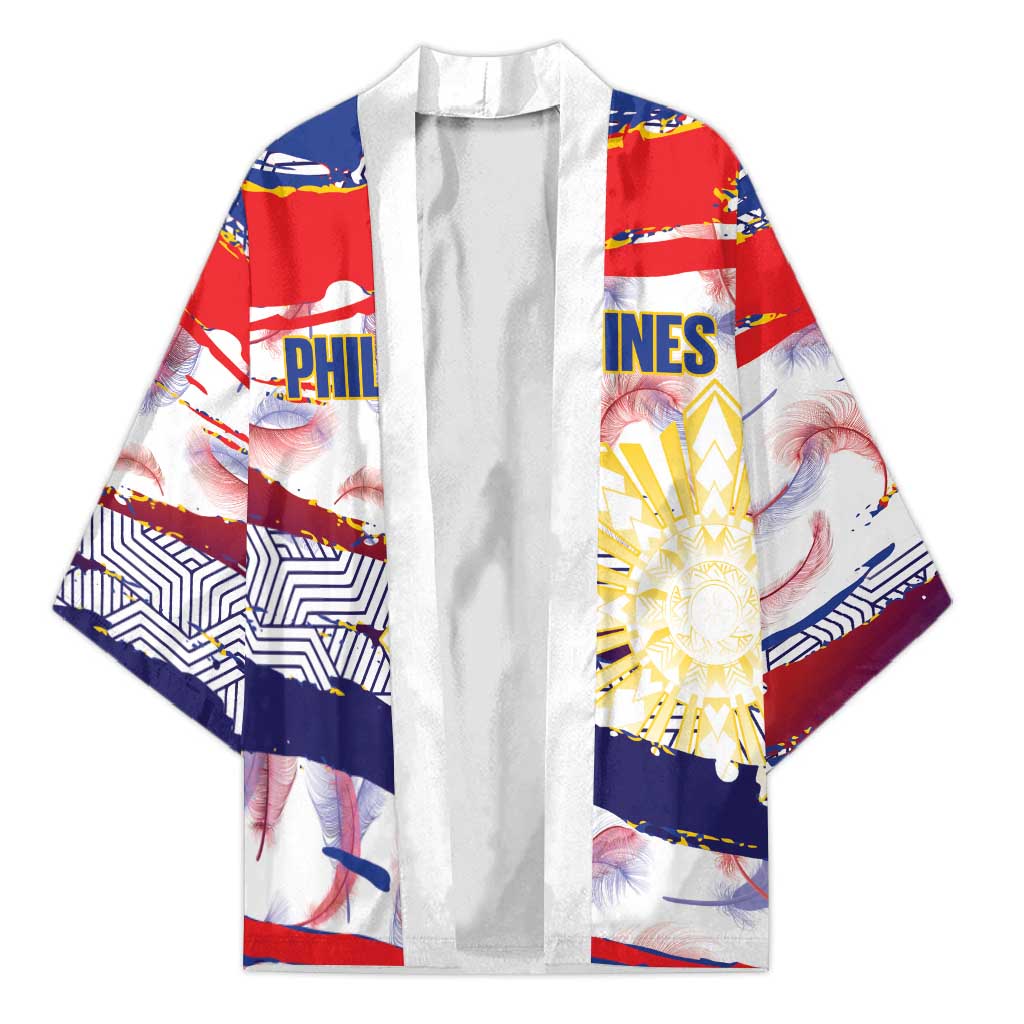 Philippines Sun Tattoo Kimono Feathers Filipinas Grunge Style White