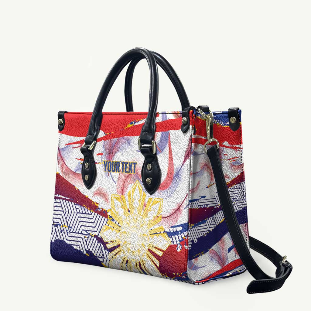 Philippines Sun Tattoo Leather Bag Feathers Filipinas Grunge Style White LT14 White - Polynesian Pride