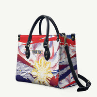 Philippines Sun Tattoo Leather Bag Feathers Filipinas Grunge Style White LT14 White - Polynesian Pride