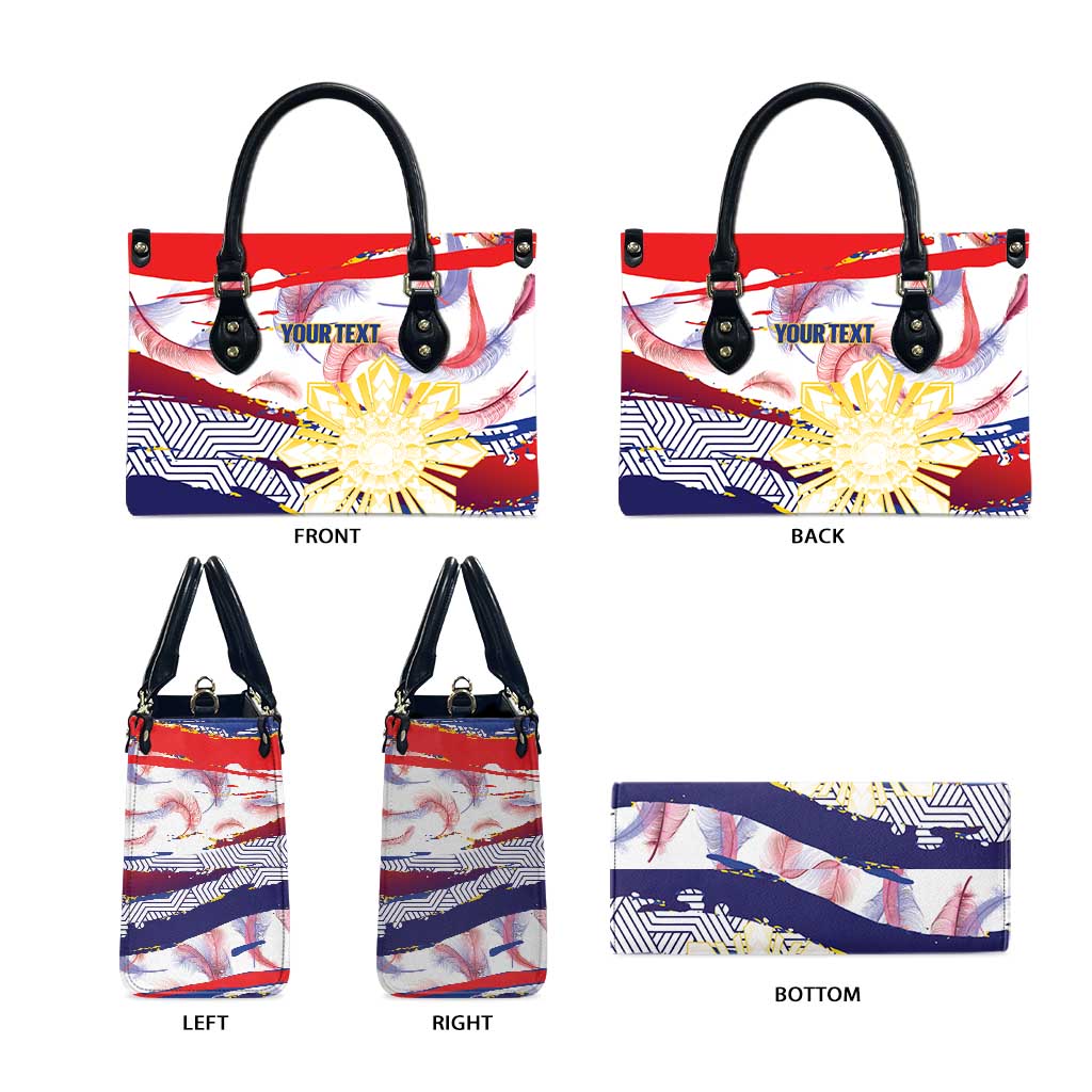 Philippines Sun Tattoo Leather Bag Feathers Filipinas Grunge Style White LT14 - Polynesian Pride