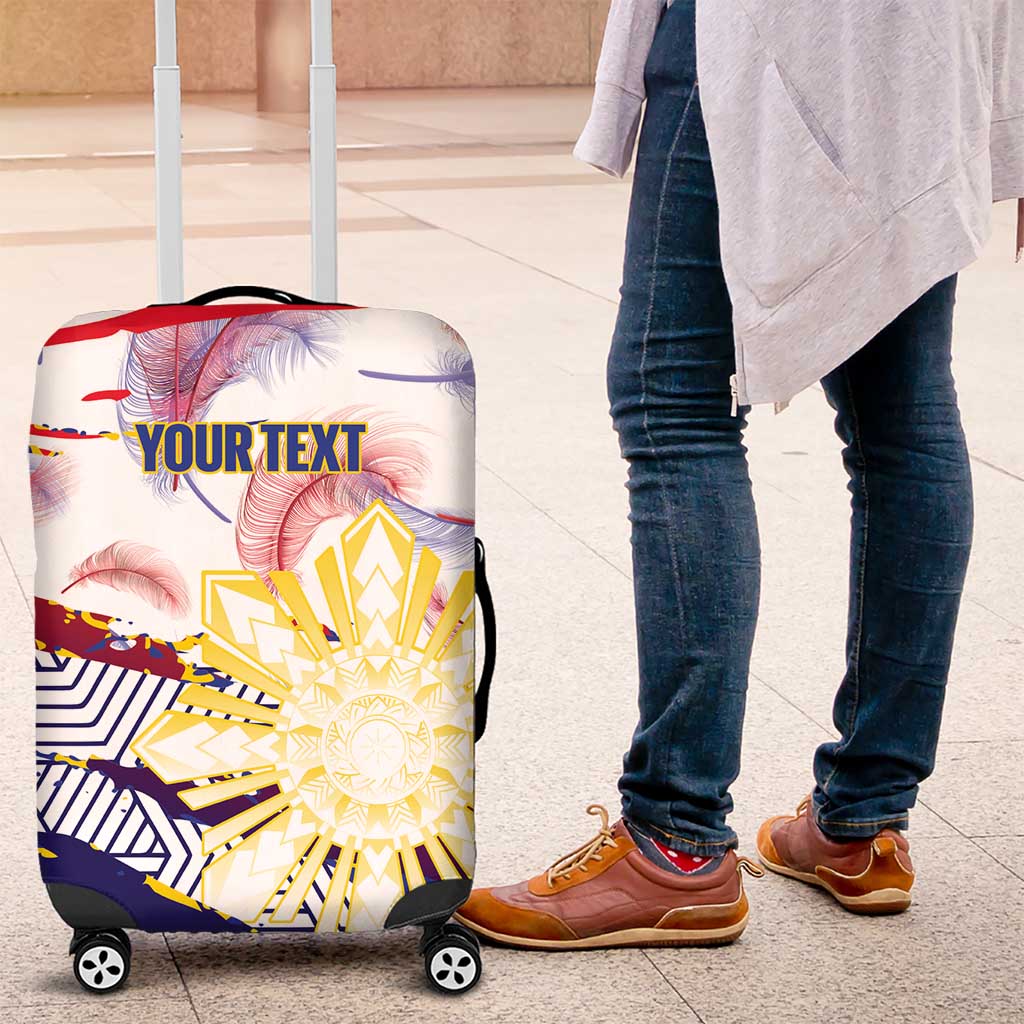 Philippines Sun Tattoo Luggage Cover Feathers Filipinas Grunge Style White