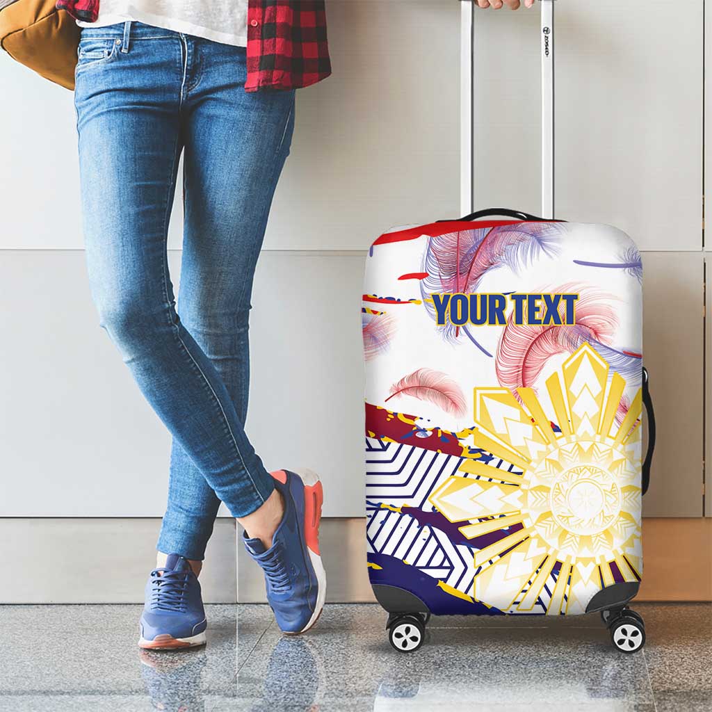 Philippines Sun Tattoo Luggage Cover Feathers Filipinas Grunge Style White